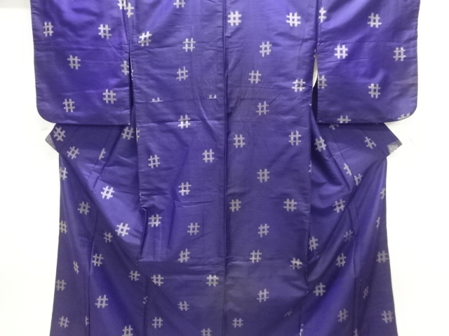 JAPANESE KIMONO / ANTIQUE KIMONO / SILK / MEISEN / WOVEN IGETA PATTERN